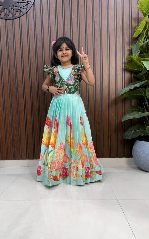 NEW LAUNCING KIDS GOWN crape Children wear exporters Delhi
